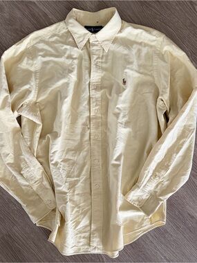 Ralph Lauren Men’s Yellow Button-Down Oxford classic fit sz XL